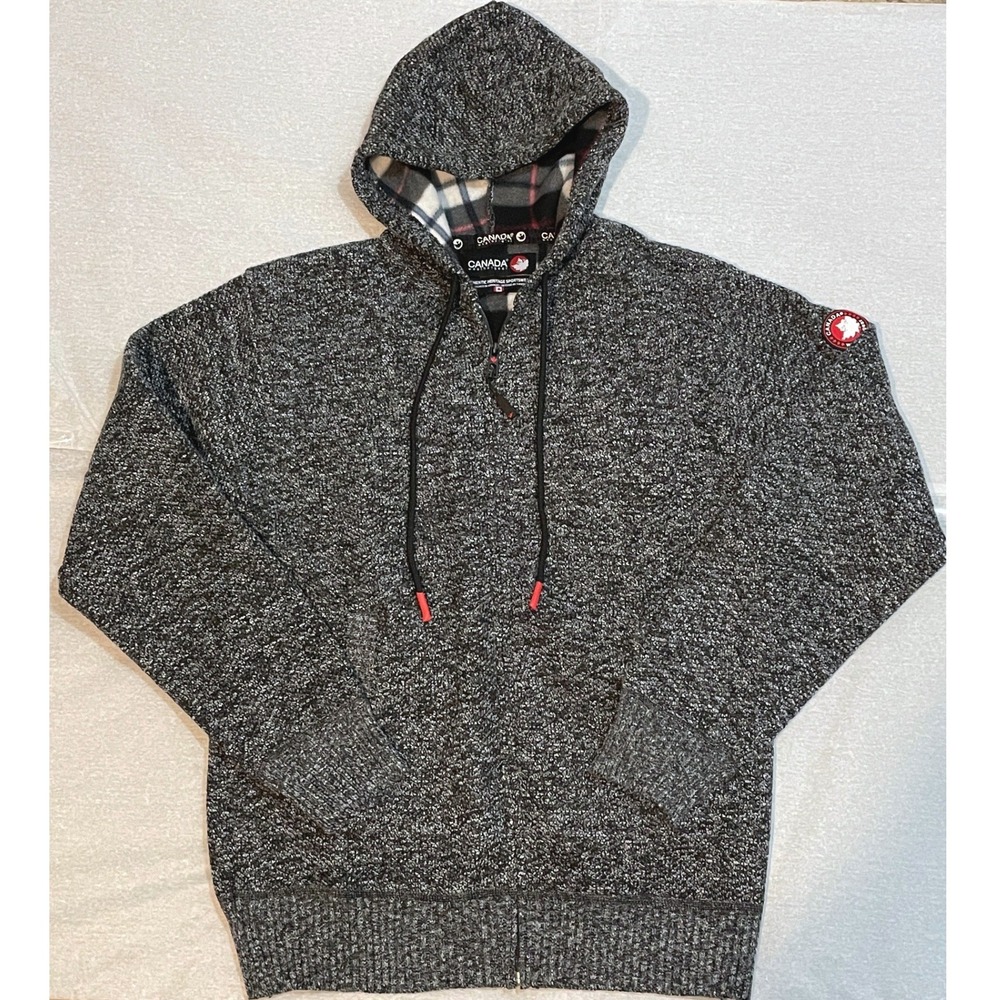 Canada Weathergear Heather Gray Hooded Zip Up Jacket L